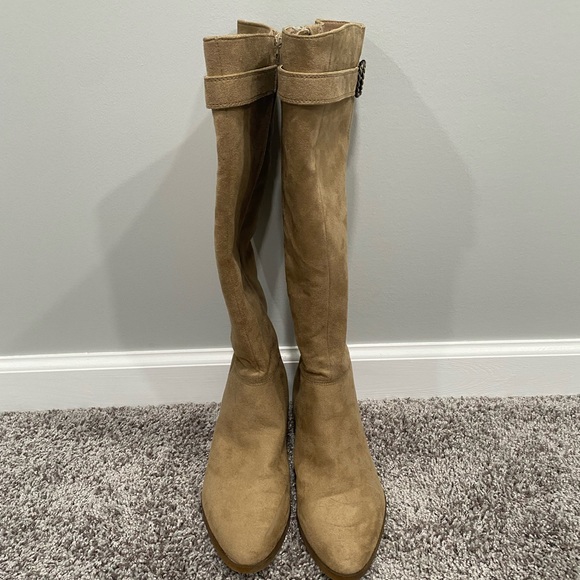 Life Stride Soft System Suede Tan heeled boots women size 9W. - Picture 2 of 8